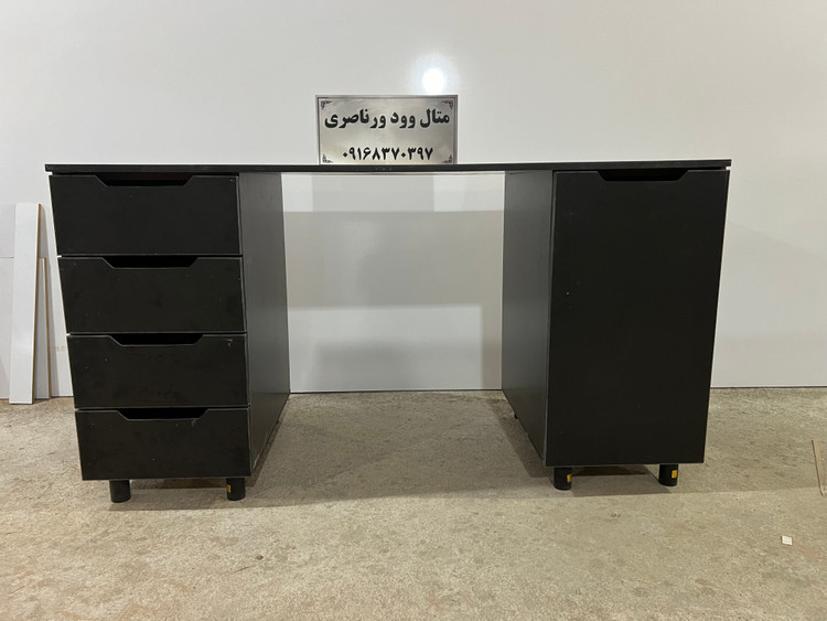 میز ترید و میز کامپیوتر ام دی اف مشکی مدرن cnc