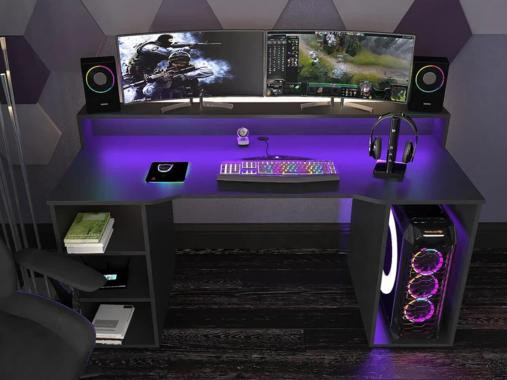 میز گیمینگ و میز کار حرفه ای open hands، مدرن و مشکی